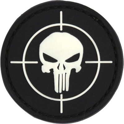 Gumová nášivka 101 Inc Punisher Sight - čierna