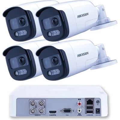 HIKVISION Комплект ZK41740E 4 Камери Full HD 24/7 Цветно Виждане 40m и PIR Детекция (ZK41740E)