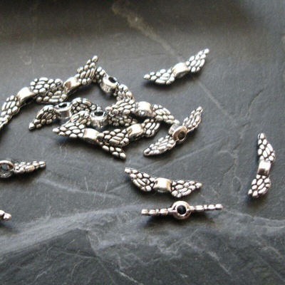 .Malinká andělská křídla 12x3mm - starostříbrná 100 ks
