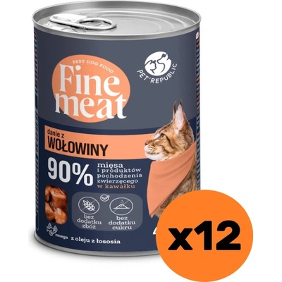 PetRepublic Fine Meat pokrm z hovädzieho mäsa 12 x 400 g