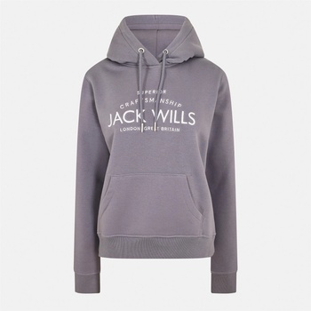 Jack Wills Суичър Jack Wills Hunston Graphic Logo Hoodie - Dusky Blue
