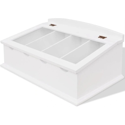 vidaXL Поставка за прибори за хранене, MDF, бяла, бароков стил (242645)