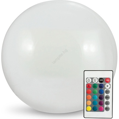Polux LED RGBW соларна лампа BALL LED/3, 7V 1500 mAh пр. 40 см IP65 с дистанционно (SA1882)