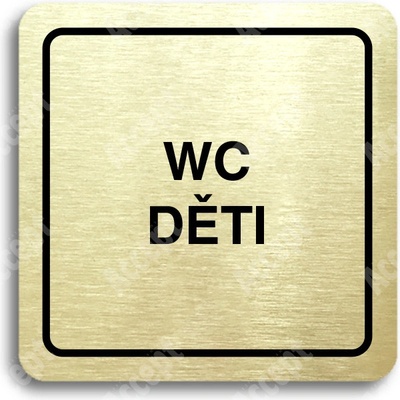 ACCEPT Piktogram WC děti - zlatá tabulka - černý tisk