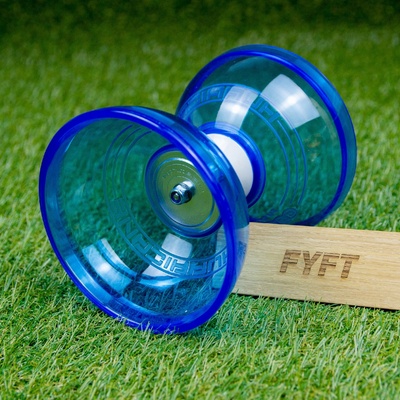 žonglovací diabolo Hurricane Jumbos ložiskem JuggleDream Modrá