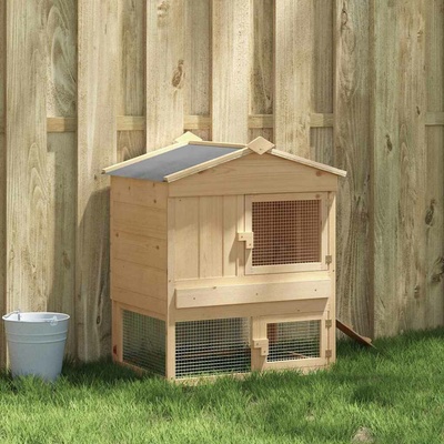 vidaXL Kurník pro kuřata hnědý 75 × 60 × 89 cm masivní borové dřevo