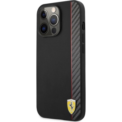 Pouzdro Ferrari Smooth and Carbon Effect iPhone 13 Pro černé