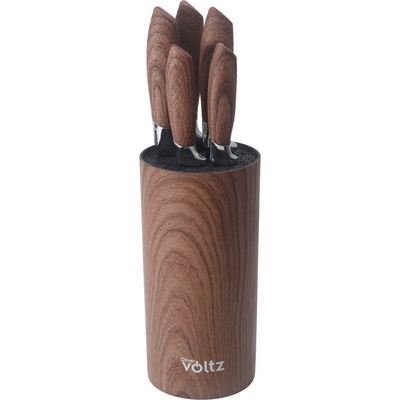 VOLTZ Комплект ножове Oliver Voltz OV51633G5, 6 части, Мраморно покритие, Поставка, Кафяв