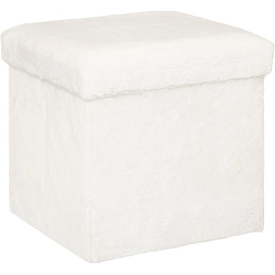 Atmosphera Úložný puf Ezzio, látka s boucle efektem, výška 38 cm bílá