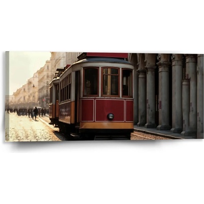 Sablio Obraz Historická červená električka - 110x50 cm