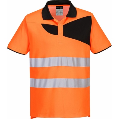 Portwest PW212 PW2 Hi-Vis Reflexná polokošeľa oranžová/čierna 4XL