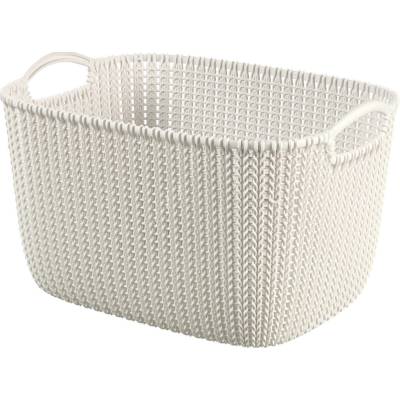 Curver KNIT 226379 Úložný košík 19 l biely, hranatý