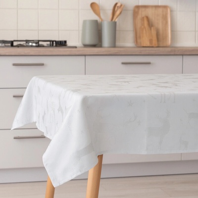 Takoy Vánoční ubrus 150x200 cm stříbrný jelen-HT-00589 | 150 x 200 cm