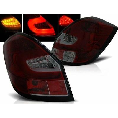 Zadní světla Škoda Fabia II 07- červená/ kouřová LED BAR – Zboží Mobilmania