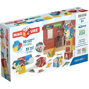 Geomag Магнитен конструктор, Geomag, Magicube, Story Building, Три малки прасенца, 42 части