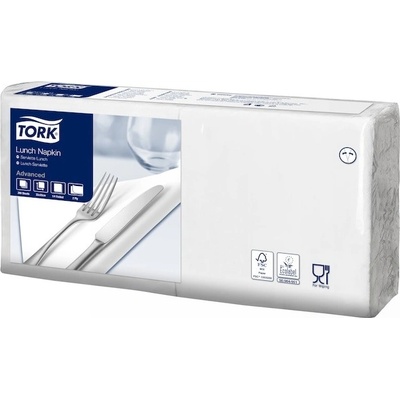 Tork bílý ubrousek-oběd 2 V bílé 200ks 33x33cm