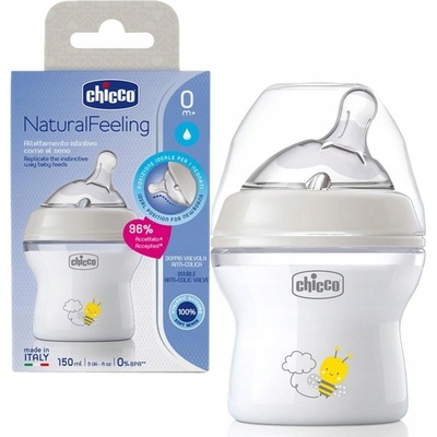 Chicco fľaša dojčenská Natural Feeling neutral biela 150 ml
