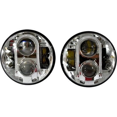 Súprava 7" LED svetlometov, E9 Európska homologácia, Chróm, Jeep Wrangler JK, TJ, CJ's, serie 9000UC