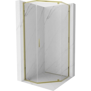 Mexen Exo-R петоъгълен душ параван 90 x 90 см, прозрачен, златист - 812-090-090-50-00 (812-090-090-50-00)