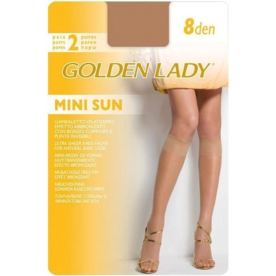 Golden Lady Podkolienky 2 kusy Mini Sun 8 DEN Béžová