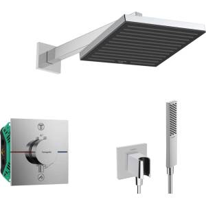 Hansgrohe - Душ комплект с термостат за вграждане, с корпус, 26x26 см, хром SANI21HHH003 (SANI21HHH003)