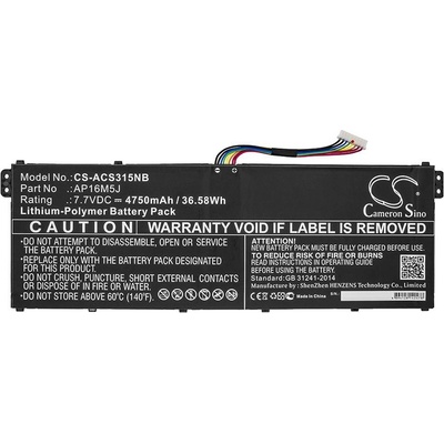 Cameron Sino Батерия за лаптоп ACER AP16M5J Aspire 3 A315-21 LIPo 7, 7v 4750mA Cameron Sino (CS-ACS315NB)