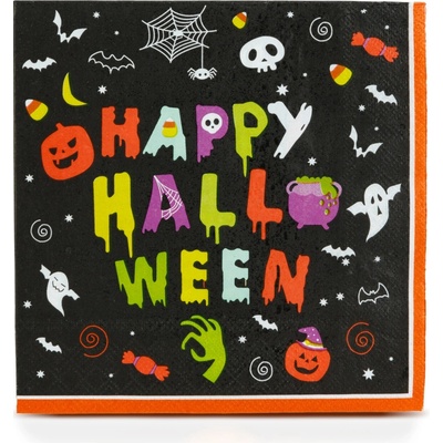 Bewello Halloweenové papierové obrúsky Happy Halloween 33x33 cm 16 ks