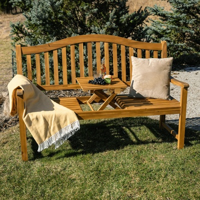 Градинска пейка с маса акациево дърво taima