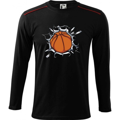 Basketbal míč v triku triko s dlouhým rukávem Long Sleeve černá