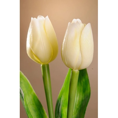 Paramit Umělý tulipán světle žluto bílý 40 cm
