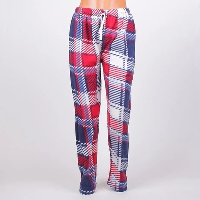 Кариран панталон-пижама в синьо, червено и бяло