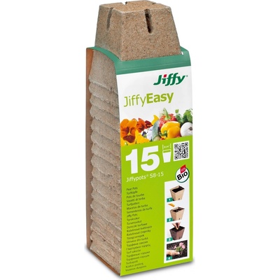 Jiffy Products Rašelinový květináč hranatý Jiffypot S8-15 8 x 8 cm balení 15 kusů