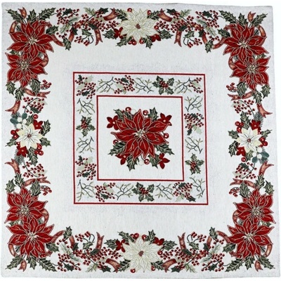 Mondo Vianočný gobelínový obrus Vianočná ruža 90x90 cm Chenille IT08 90x90 cm