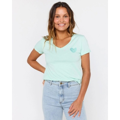 Rip Curl Heart V Neck Tee Light Aqua