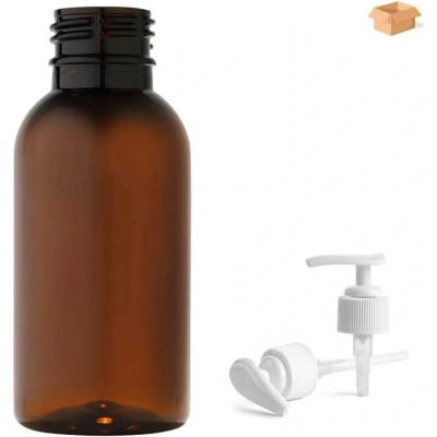 Tera plastová lahvička hnědás bílou pumpičkou 100 ml 400 ks