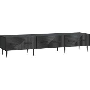 vidaXL ТВ шкаф с чекмедже Черно 147 x 34, 5 x 30 см Инженерна дървесина (894936)