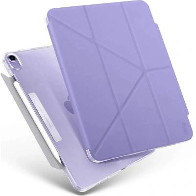 Uniq Camden Case - полиуретанов кейс с поставка и възможност за поставяне на Apple Pencil 2 за iPad Air 5 (2022), iPad Air 4 (2020) (лилав)