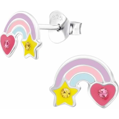 Glory strieborné náušnice Dúha A4S44628