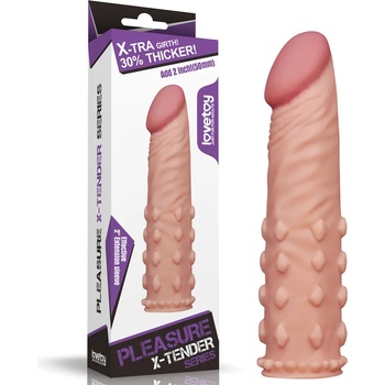 Image 1 of Lovetoy Pleasure X Tender Penis Sleeve LV1054 Add 2" Flesh