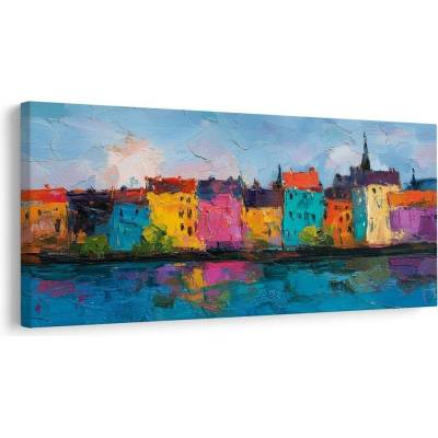 Obraz barevná městská architektura - 120x60