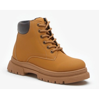 Be You Lace Up Chunky Sole Boot - Tan