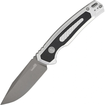 Kershaw AUTO LAUNCH 21 ALUM CLR/M4 COATED CLR Button Lock K-7106RAW