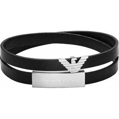 Emporio Armani Dvojitý kožený náramek Eagle Logo EGS3311040