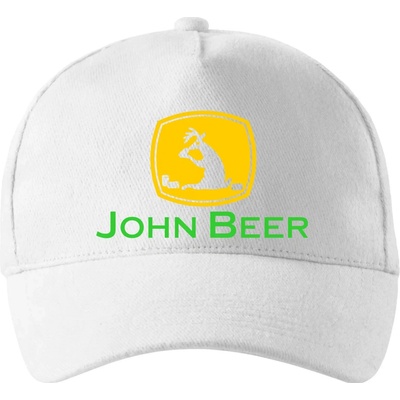 John Beer jeleň s pivom so zahnutým šiltom a látkovou sponou Biela