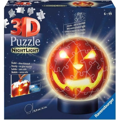 Ravensburger 3D puzzleball Svítící Dýňová hlava 74 ks
