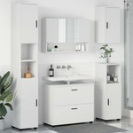 vidaXL Комплект мебели за баня 5 бр. Бяло 35 x 30 x 192 см (3393063)