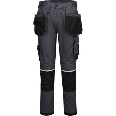 PortWest WX2 CD845 ECO CRAFT Holster Strečové keprové kalhoty do pasu šedá