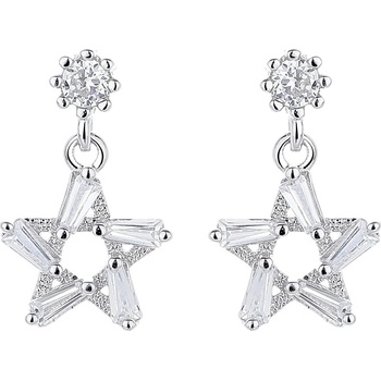 DELIS Стерлингово сребро 925, jw1265, модел звезда, обеци с родиево покритие (jw1265)