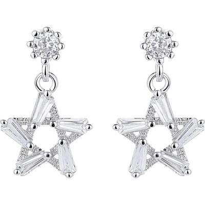 DELIS Стерлингово сребро 925, jw1265, модел звезда, обеци с родиево покритие (jw1265)