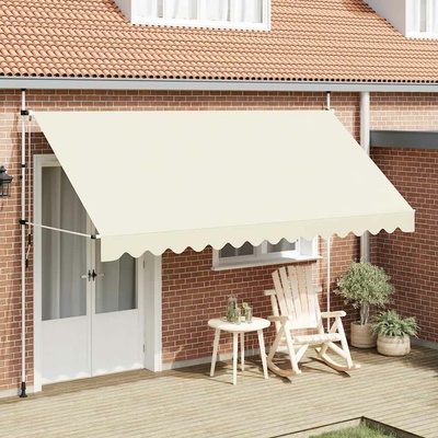 Dekorhome Ručně zatahovací markýza 400x120 cm Krémová